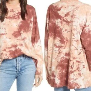 free people be free tie dye tee in cabernet